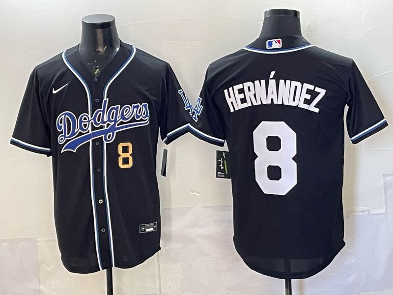 Men 2026 Nike Los Angeles Dodgers #8 Hernandez Black Game MLB Jersey 012->los angeles dodgers->MLB Jersey
